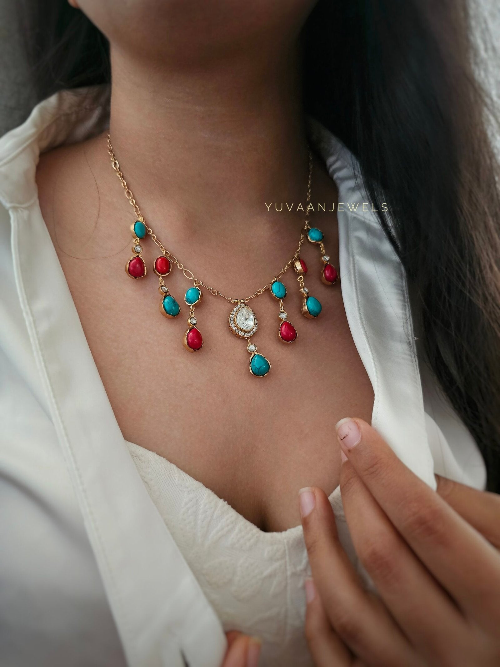Aavriti polki necklace