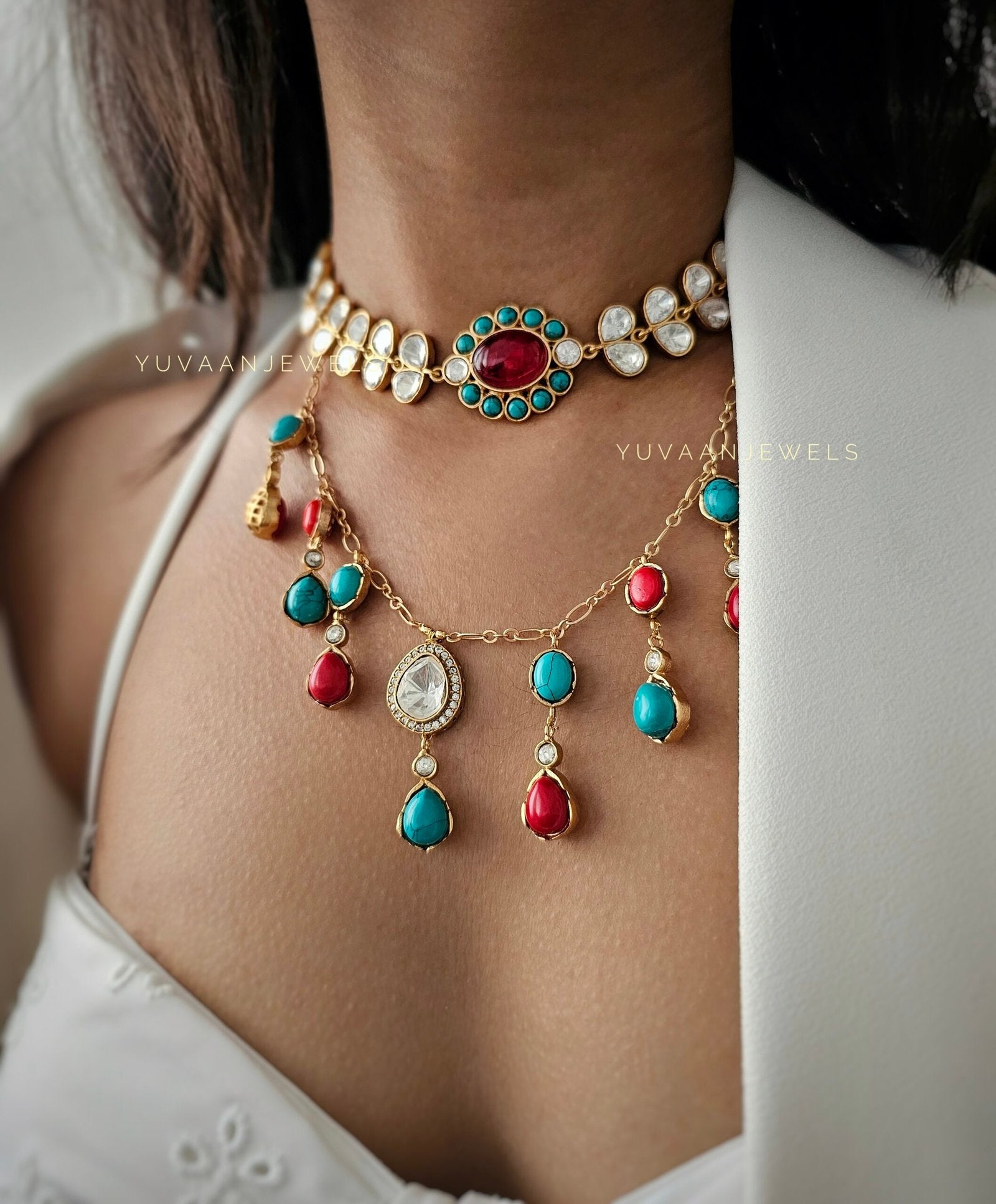Aavriti polki necklace