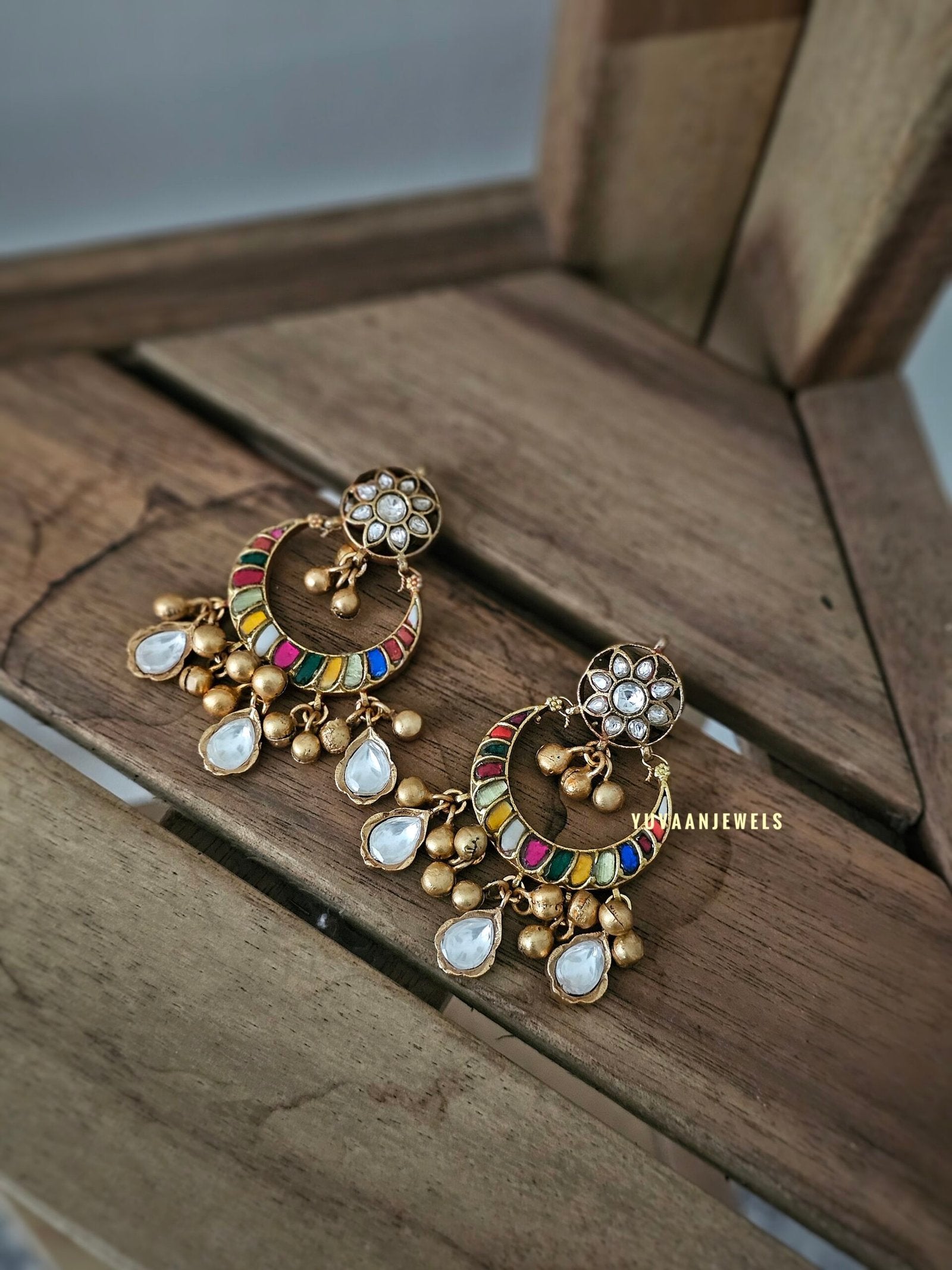 Pashmina Long polki necklace