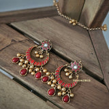 Pashmina Long polki necklace