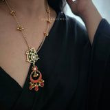 Pashmina Long polki necklace