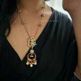 Pashmina Long polki necklace