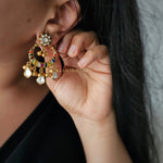 Pashmina Long polki necklace