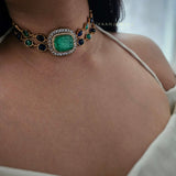 Jaini quartz and polki choker