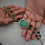 Jaini quartz and polki choker
