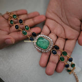 Jaini quartz and polki choker