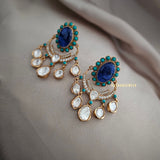Roshni semi-precious stone & polki earings