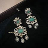 Palak Quartz stone & polki earings