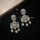 Palak Quartz stone & polki earings