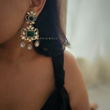Palak Quartz stone & polki earings