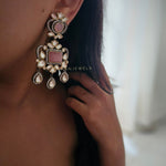 Palak Quartz stone & polki earings