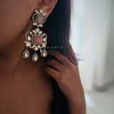 Palak Quartz stone & polki earings