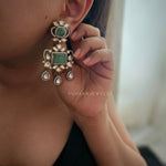 Palak Quartz stone & polki earings
