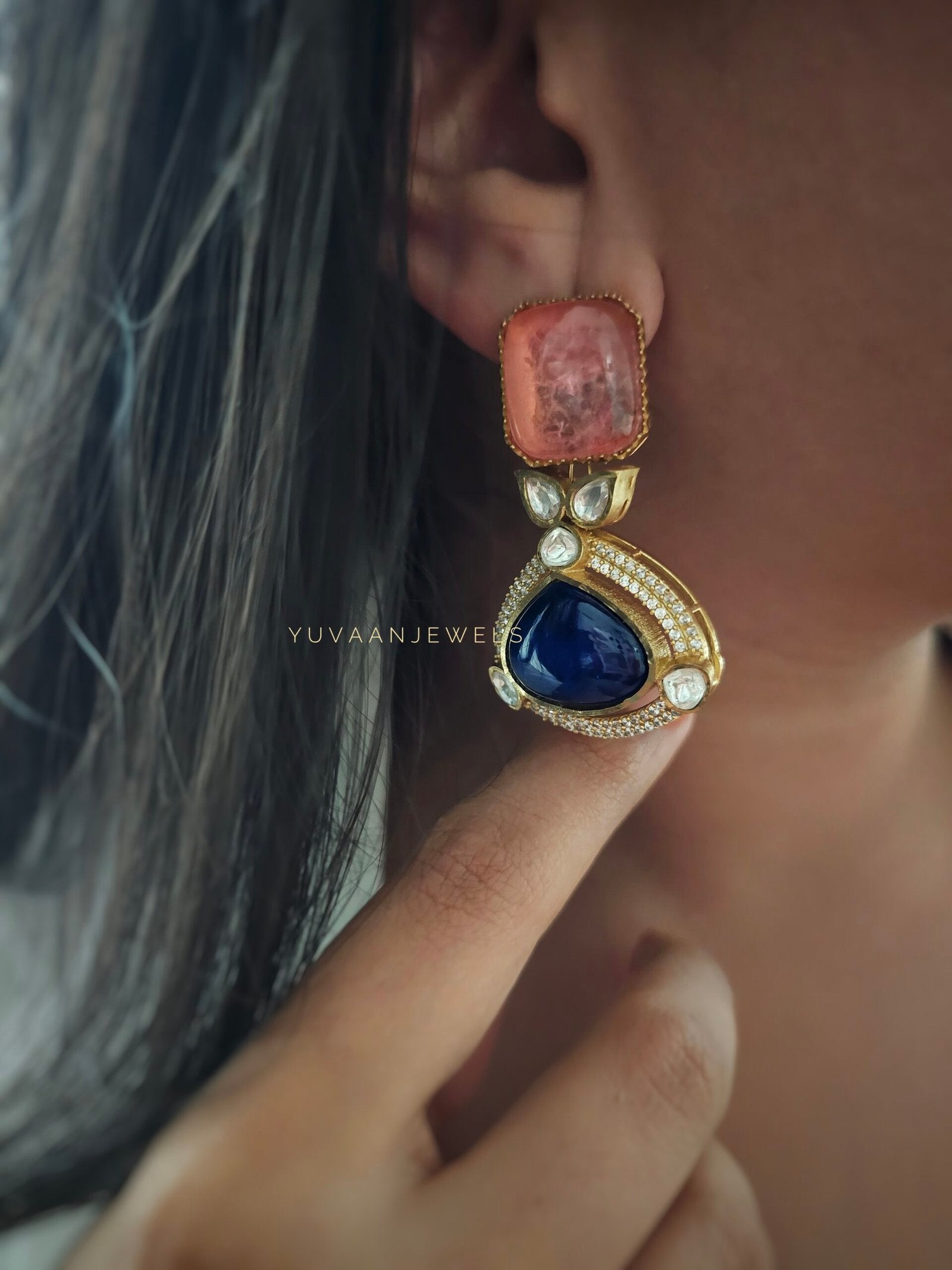 Naayad semi-precious stone earings