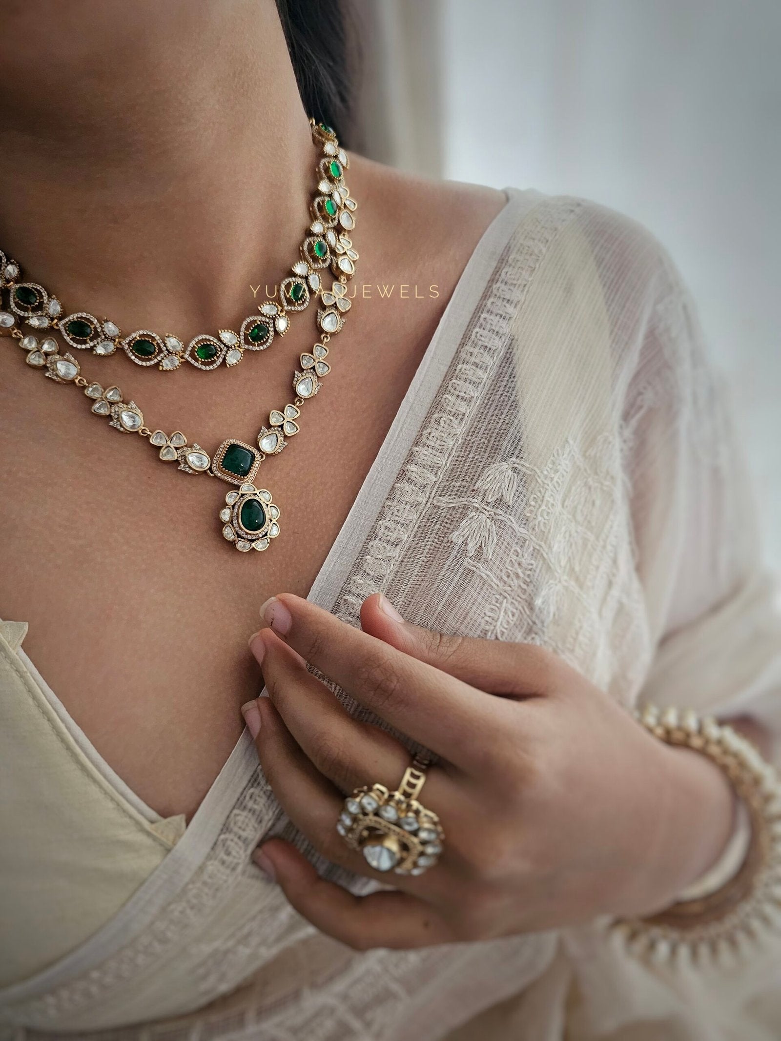 Farida semi precious quartz necklace