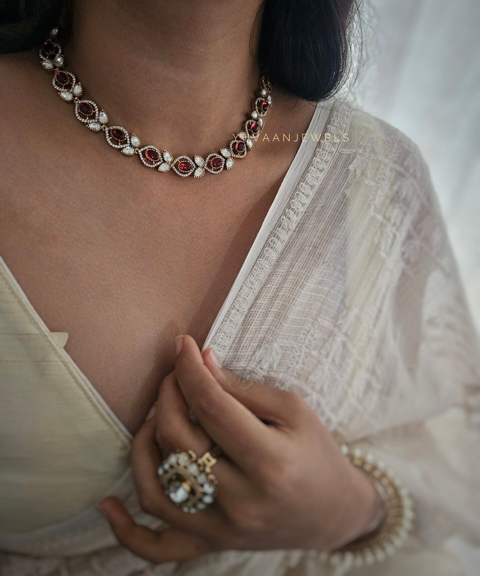 Farida semi precious quartz necklace