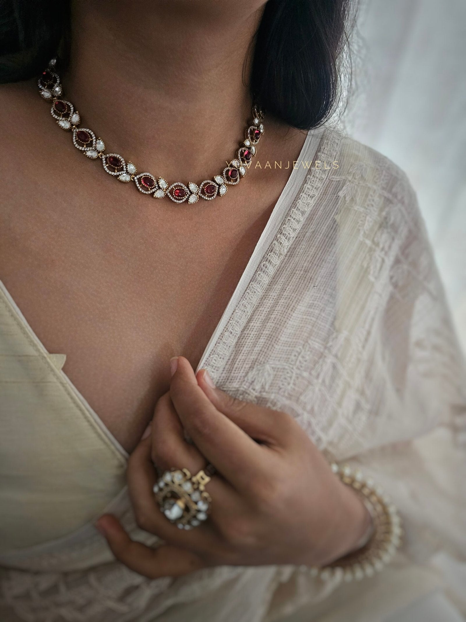 Farida semi precious quartz necklace