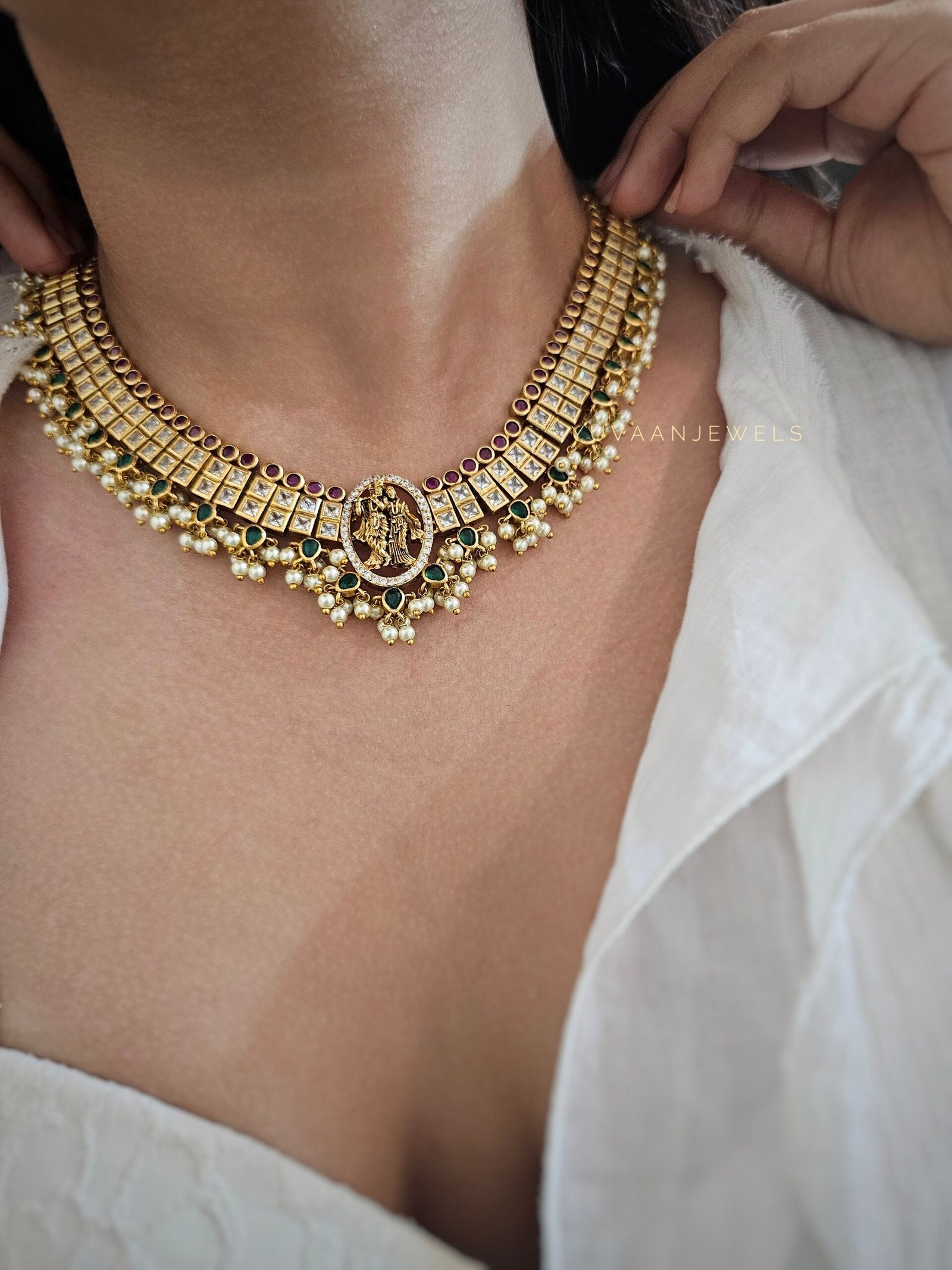 Bharghavi Handcrafted temple Necklace