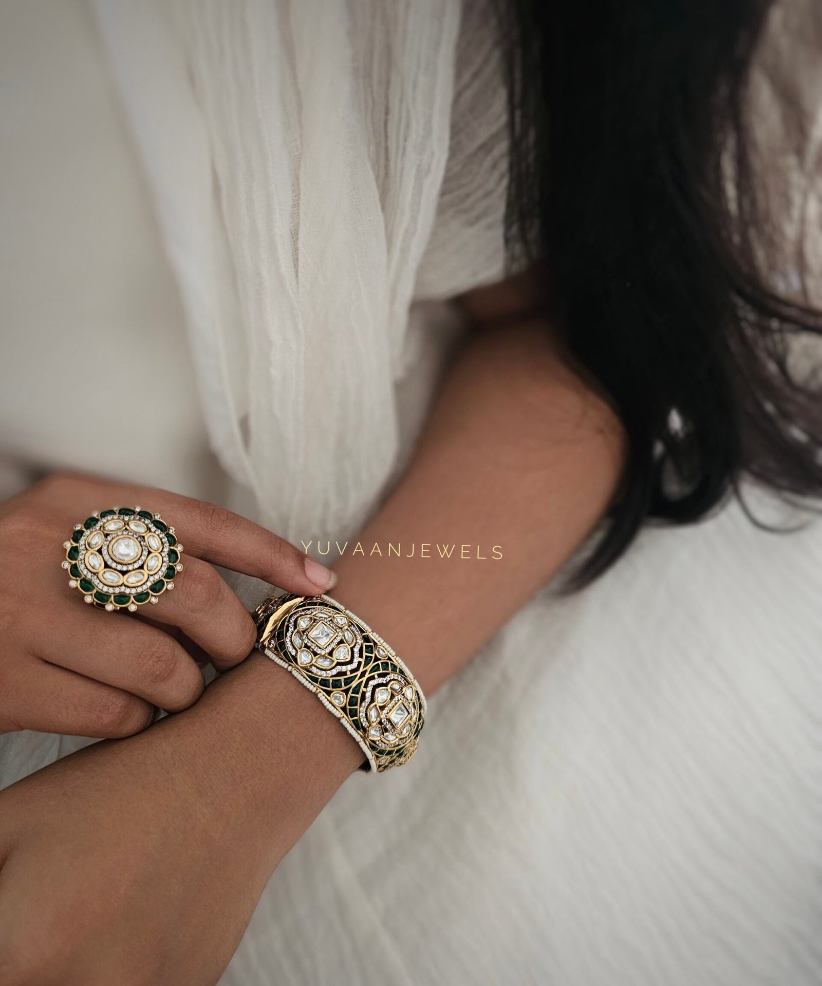 Vasu handcrafted polki ring