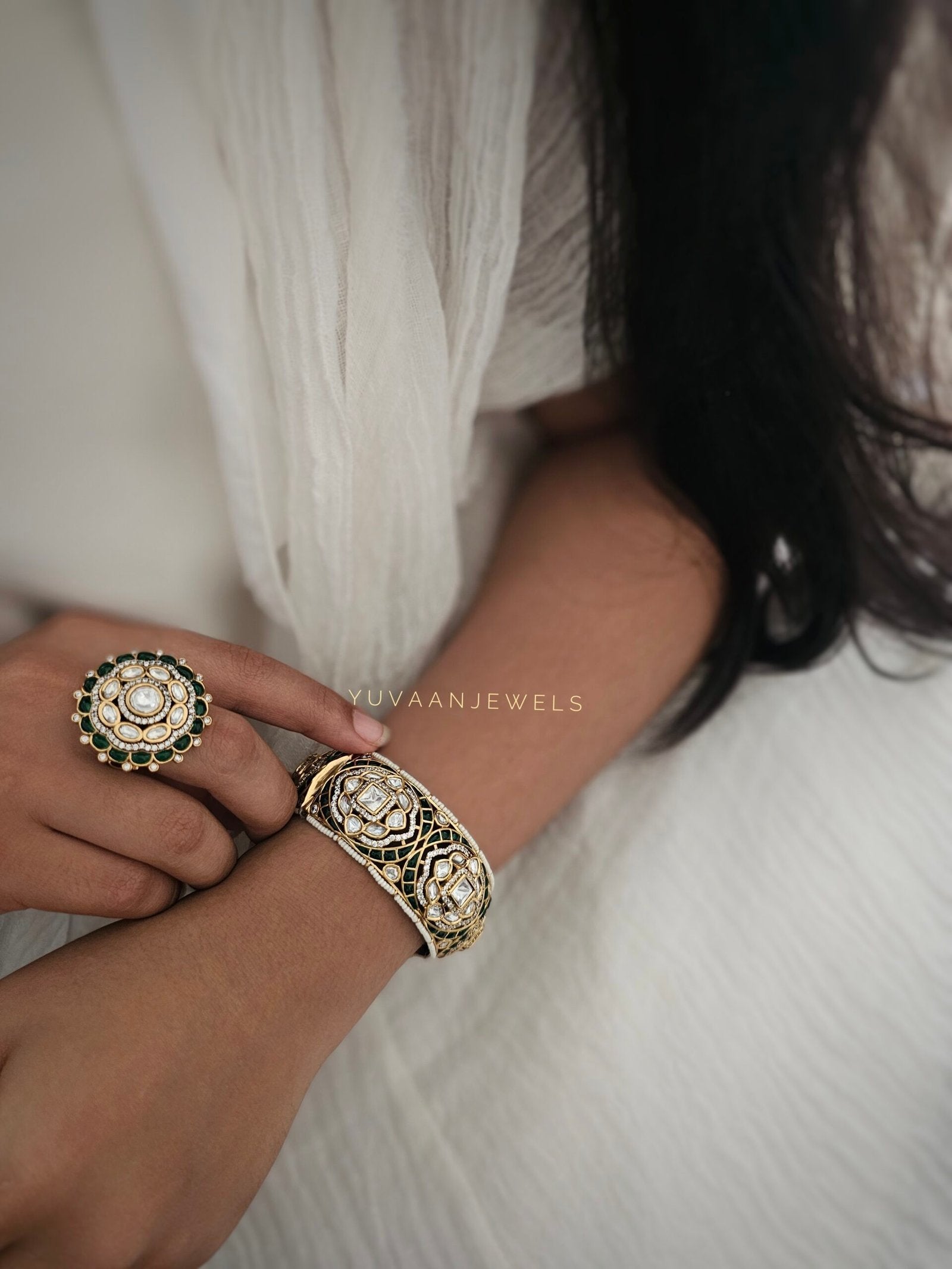 Vasu handcrafted polki ring
