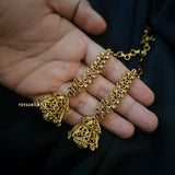Niharika handcrafted gold jhumki