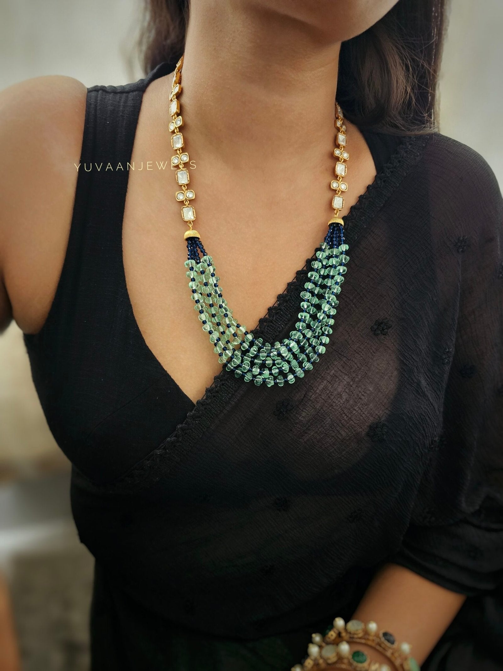 Farah Long polki necklace