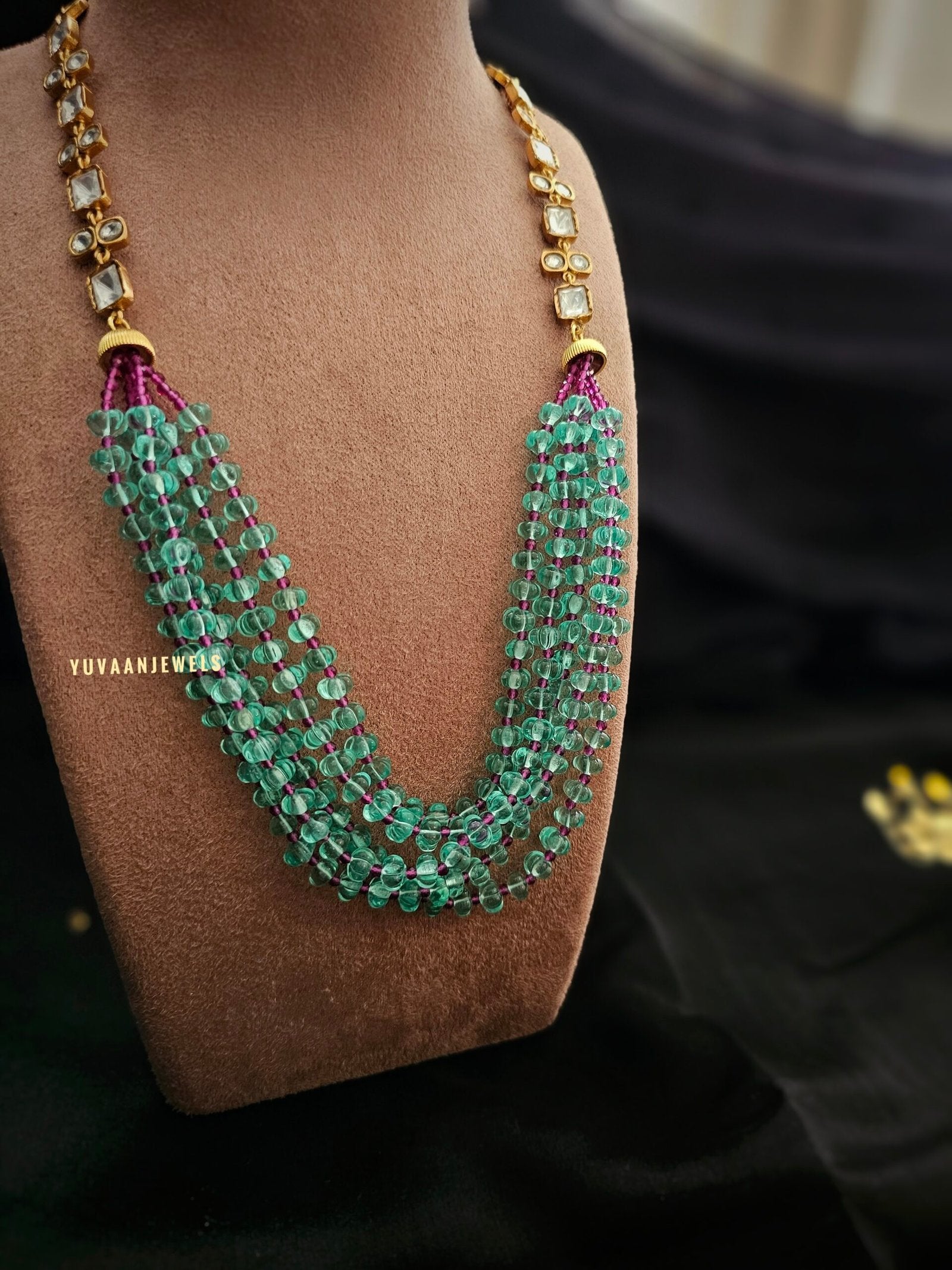 Farah Long polki necklace