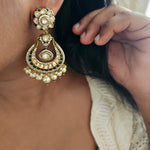 Ruhi pearls and polki earrings