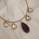 Disha Quartz and polki Hasli necklace