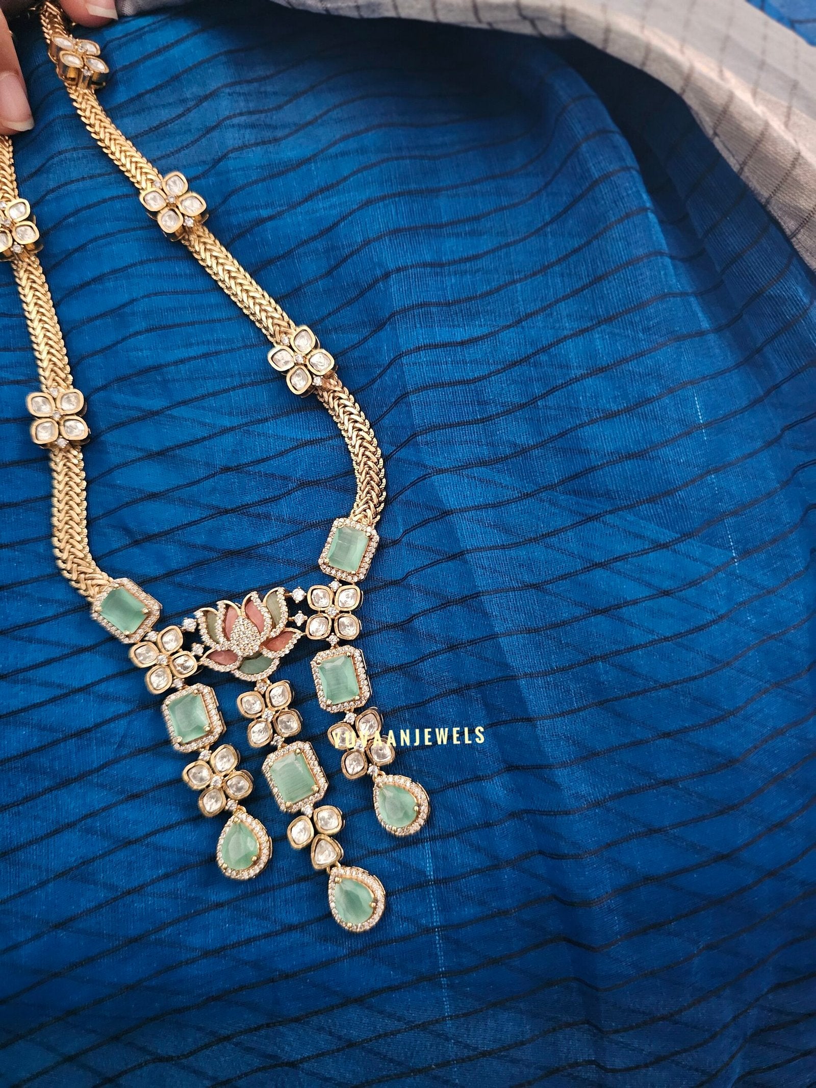 Radhika Quartz and polki necklace