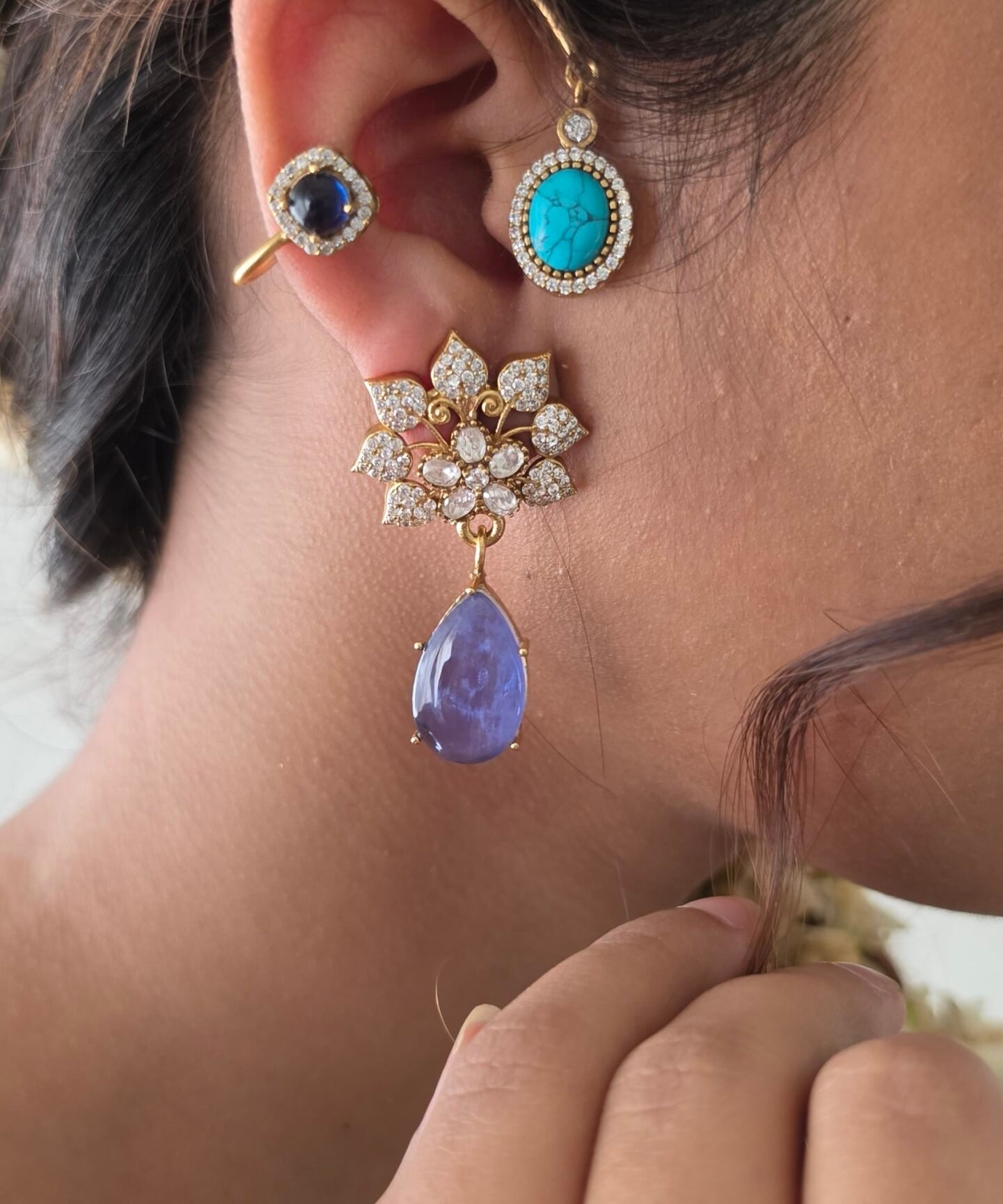 Ansa semi precious stone Earcuffs
