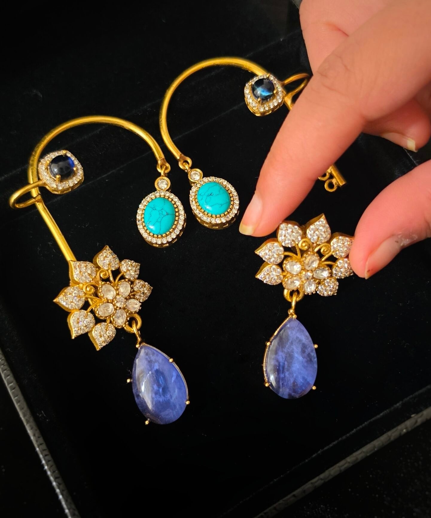 Ansa semi precious stone Earcuffs