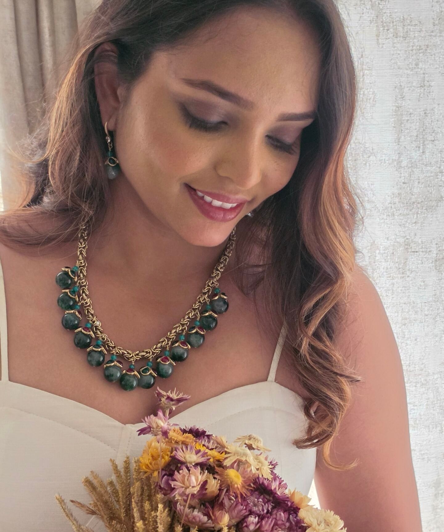 Ipsa chain semi precious stone necklace