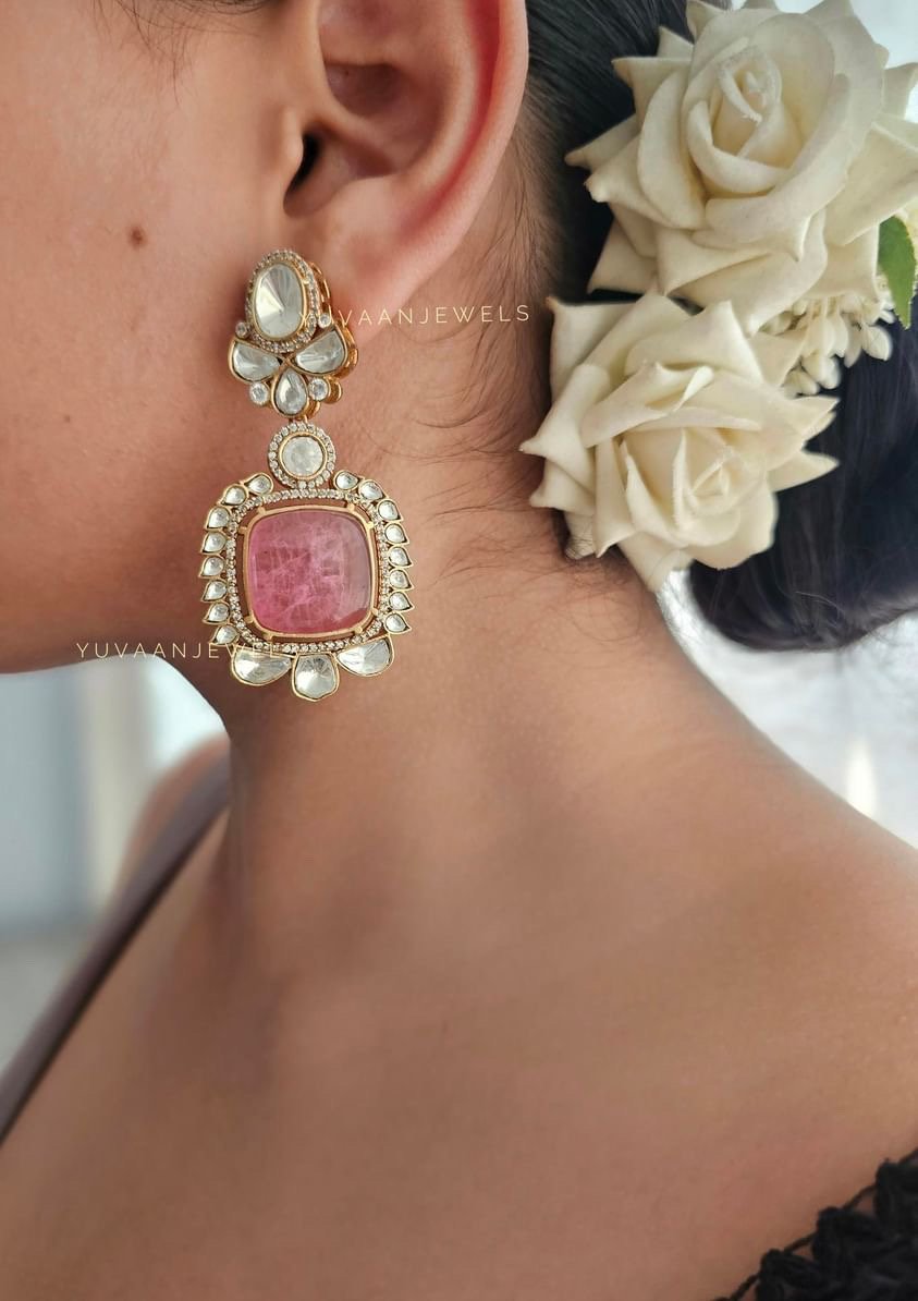 Ambar semi-precious stone Earings