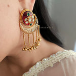Swati raw stone chaandbali