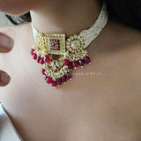 Shivina polki and Pearl choker