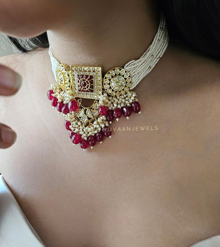 Shivina polki and Pearl choker