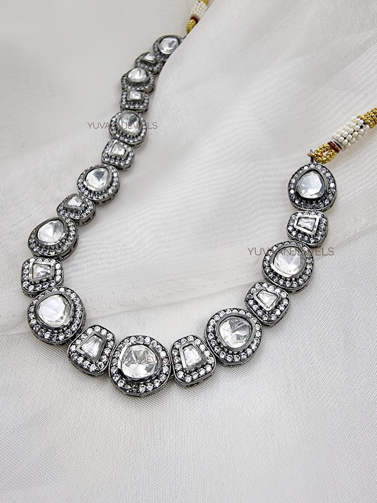 Myra Necklace Set (Silver Plated)