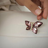 Pink wings crystal Pin