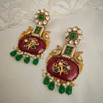 Pahel Raw stone and Polki earrings