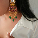 Prachi raw stone & Polki earrings