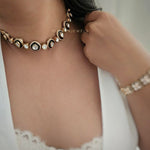 Leena Polki and Meena necklace
