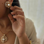 Botany Real Moissanite polki Long Necklace