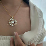 Botany Real Moissanite polki Long Necklace