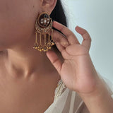 Swati raw stone chaandbali