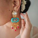 Prachi raw stone & Polki earrings