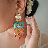 Prachi raw stone & Polki earrings