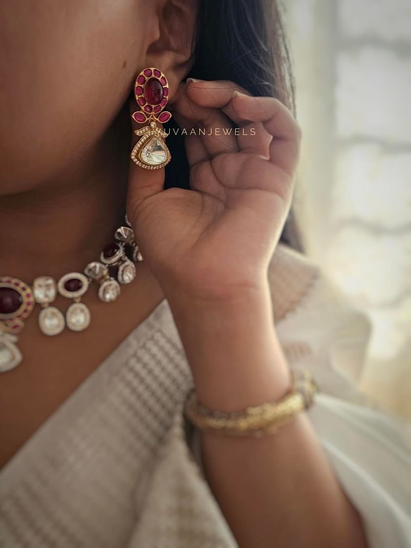 Arohi Quartz and polki  Necklace