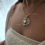 Botany Real Moissanite polki Long Necklace