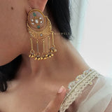 Swati raw stone chaandbali